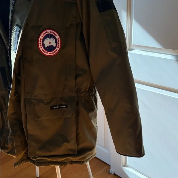 Canada Goose Olive Puffer Jacket with Fur Hood - Picture 3 of 10